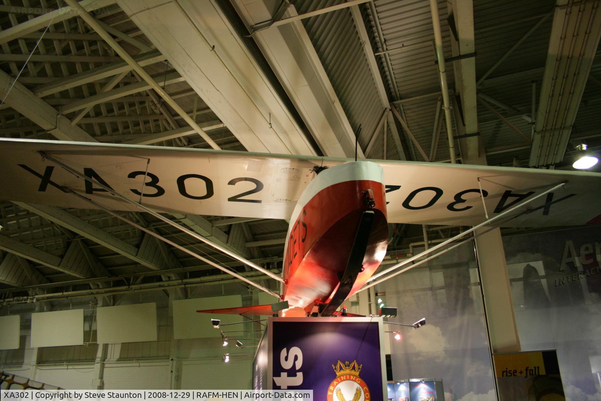 XA302, Slingsby T-31B Cadet TX.3 C/N 844, Taken at the RAF Museum, Hendon. December 2008