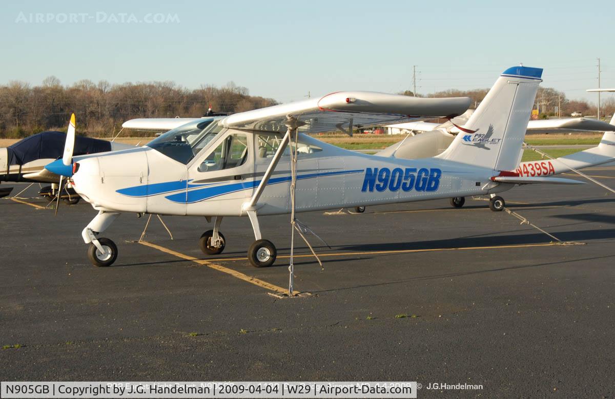N905GB, 2008 Tecnam P-92 Eaglet C/N 1138, at Bay Bridge Airport MD