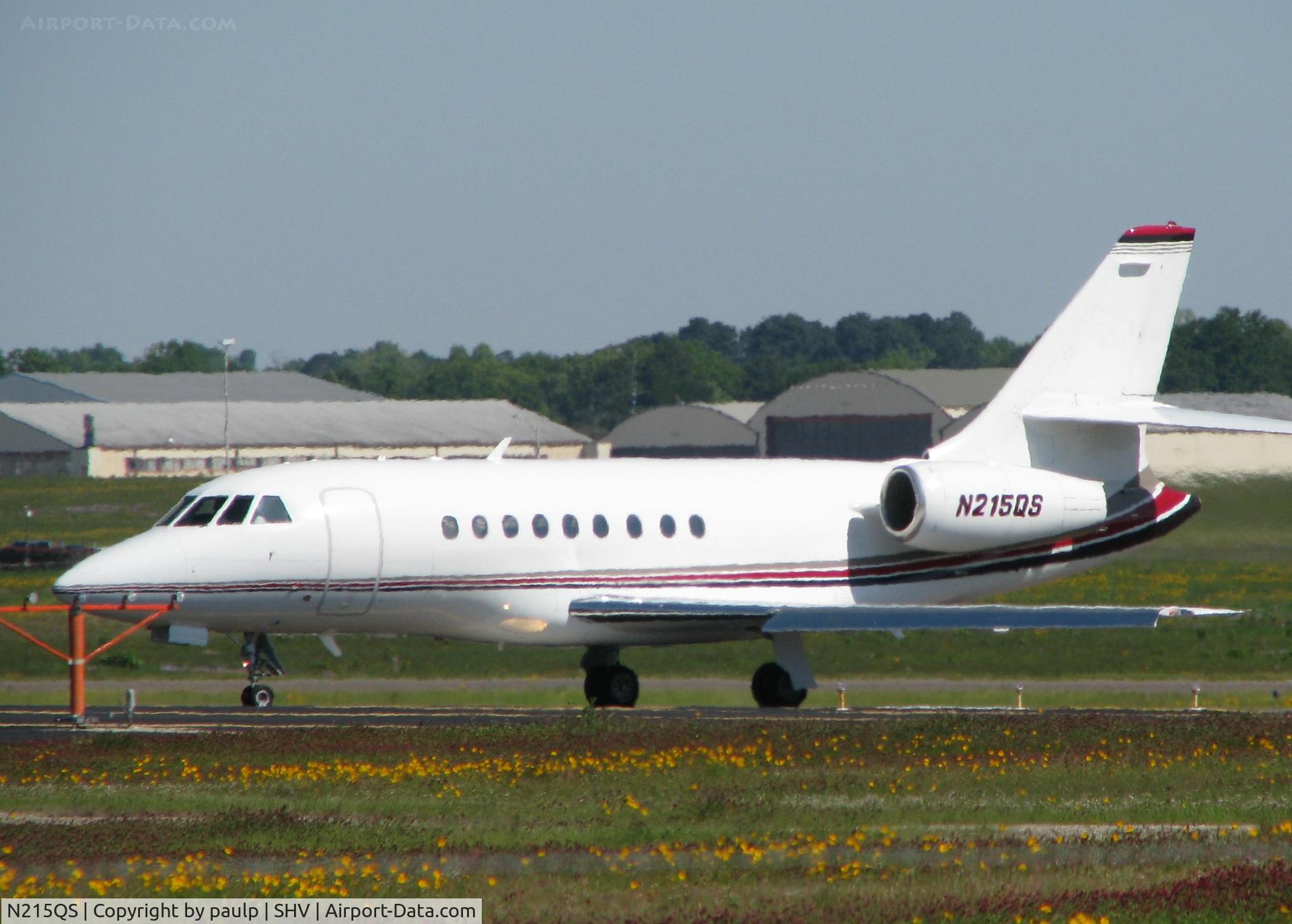 N215QS, 2004 Dassault Falcon 2000 C/N 214, Turning onto runway 32 at the Shreveport Regional airport.