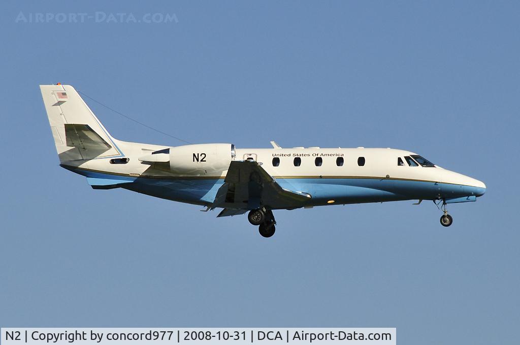 N2, Cessna 560XL Citation Excel C/N 560-5333, Arriving KDCA.  Operated by the FAA.