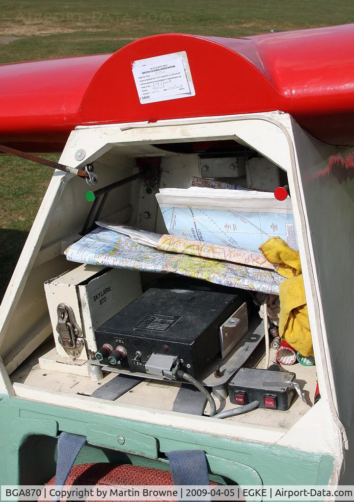 BGA870, Slingsby T-43 Skylark 3B C/N 1195, Close up view