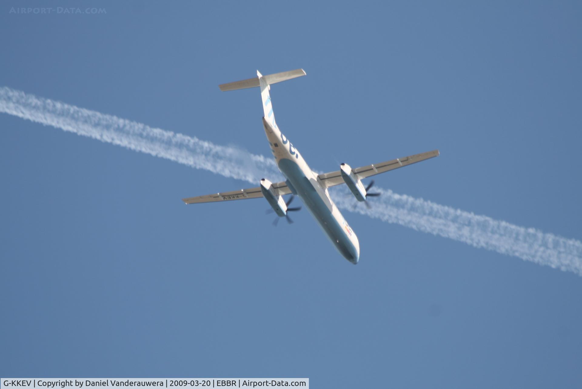 G-KKEV, 2008 De Havilland Canada DHC-8-402Q Dash 8 C/N 4201, flying back to UK