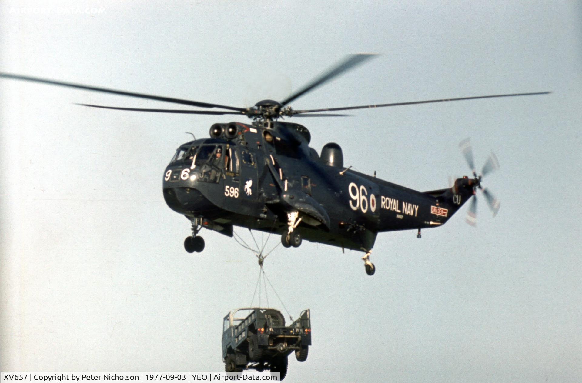 XV657, 1969 Westland Sea King HAS.1 C/N WA645, Sea King HAS.1 of 706 Squadron at the 1977 RNAS Yeovilton Air Day.