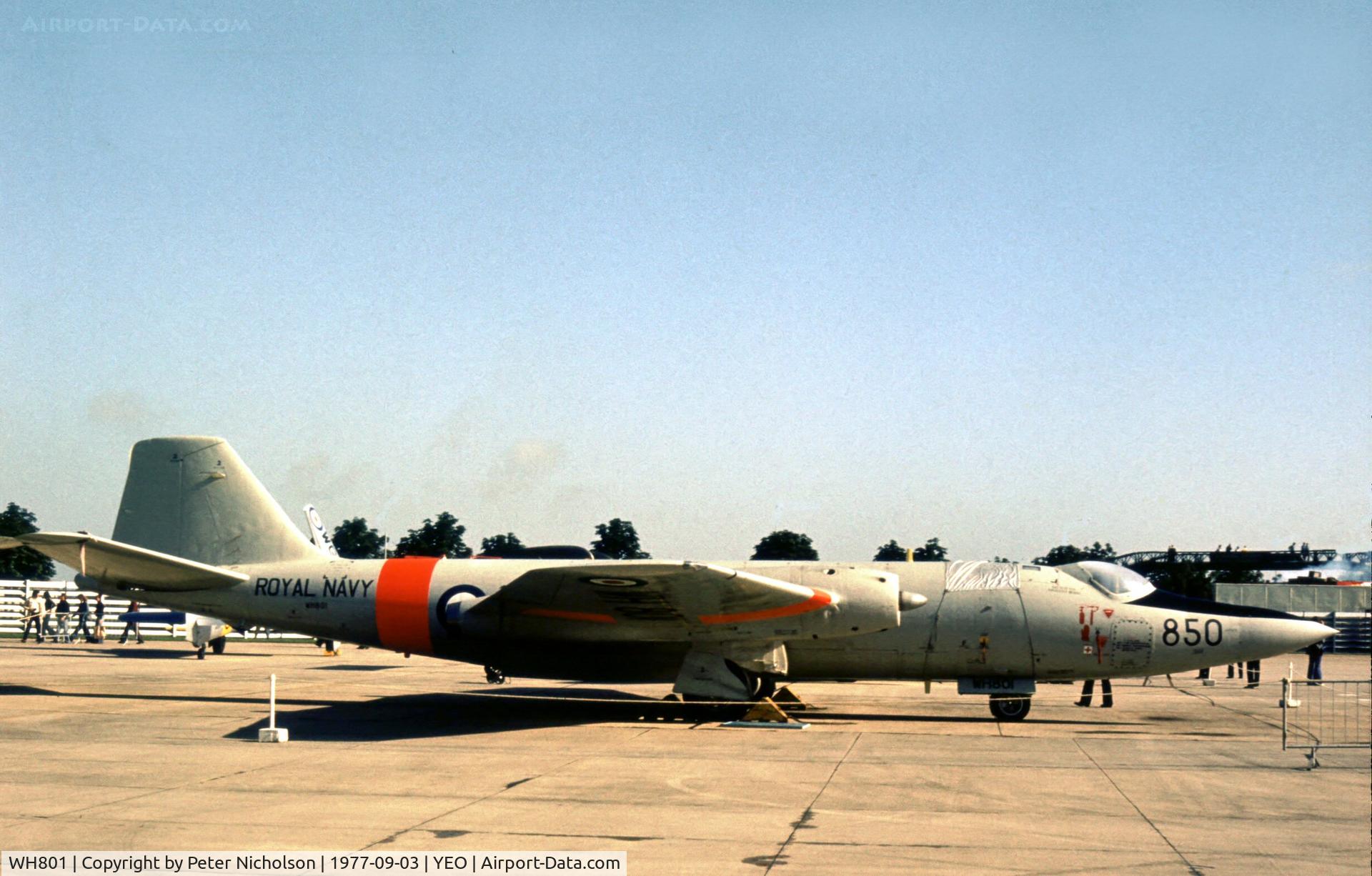WH801, 1954 English Electric Canberra T.22 C/N EEP71301, FRADU Canberra T.22 in the static park of the 1977 RNAS Yeovilton Air Day.