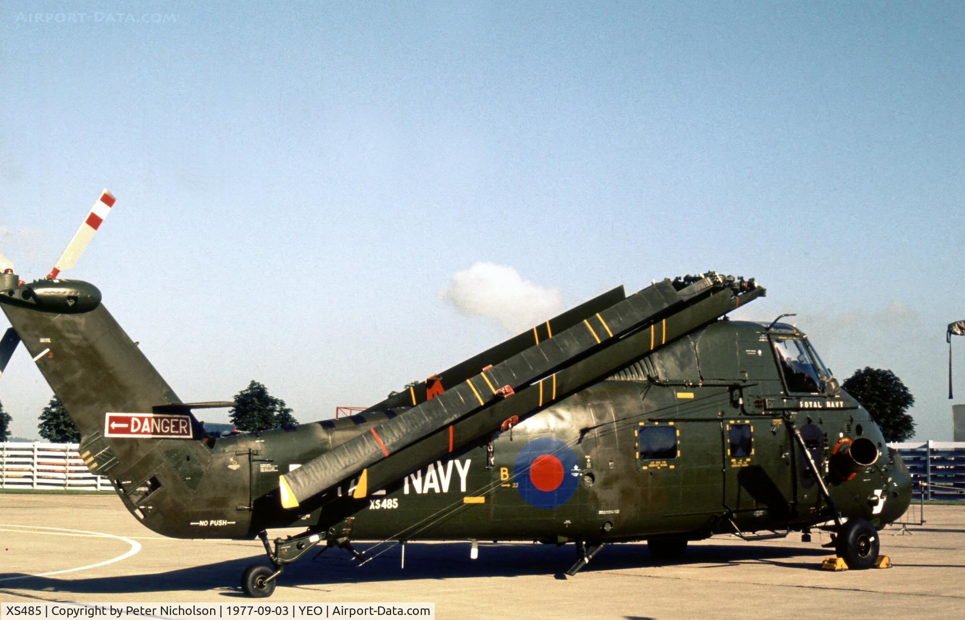 XS485, 1964 Westland Wessex HU.5 C/N WA159, One of a number of Wessex HU.5 helicopters seen at the 1977 RNAS Yeovilton Air Day.