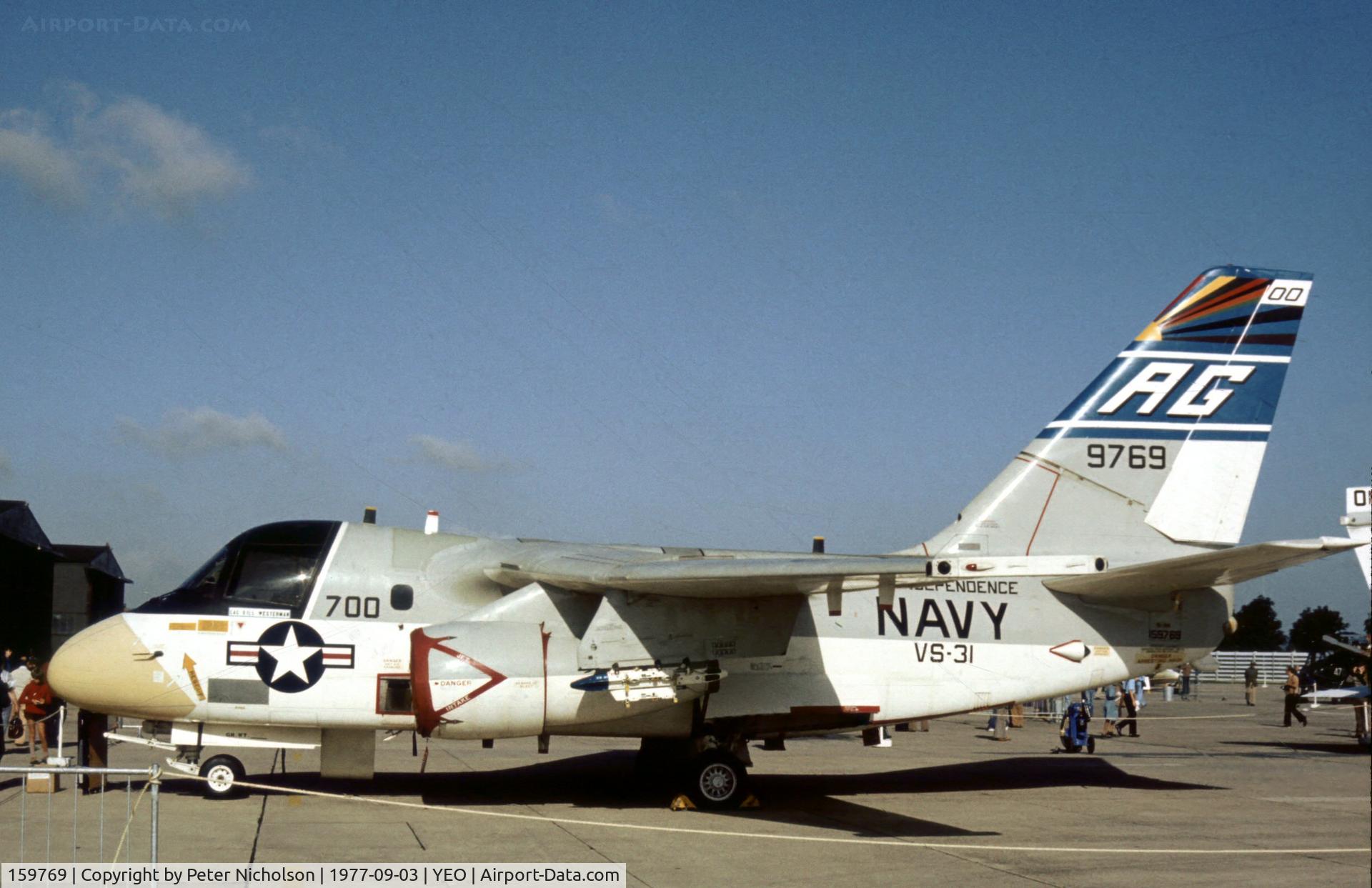159769, Lockheed S-3A Viking C/N 394A-1098, S-3A Viking of VS-31 in the static park at the 1977 RNAS Yeovilton Air Day.