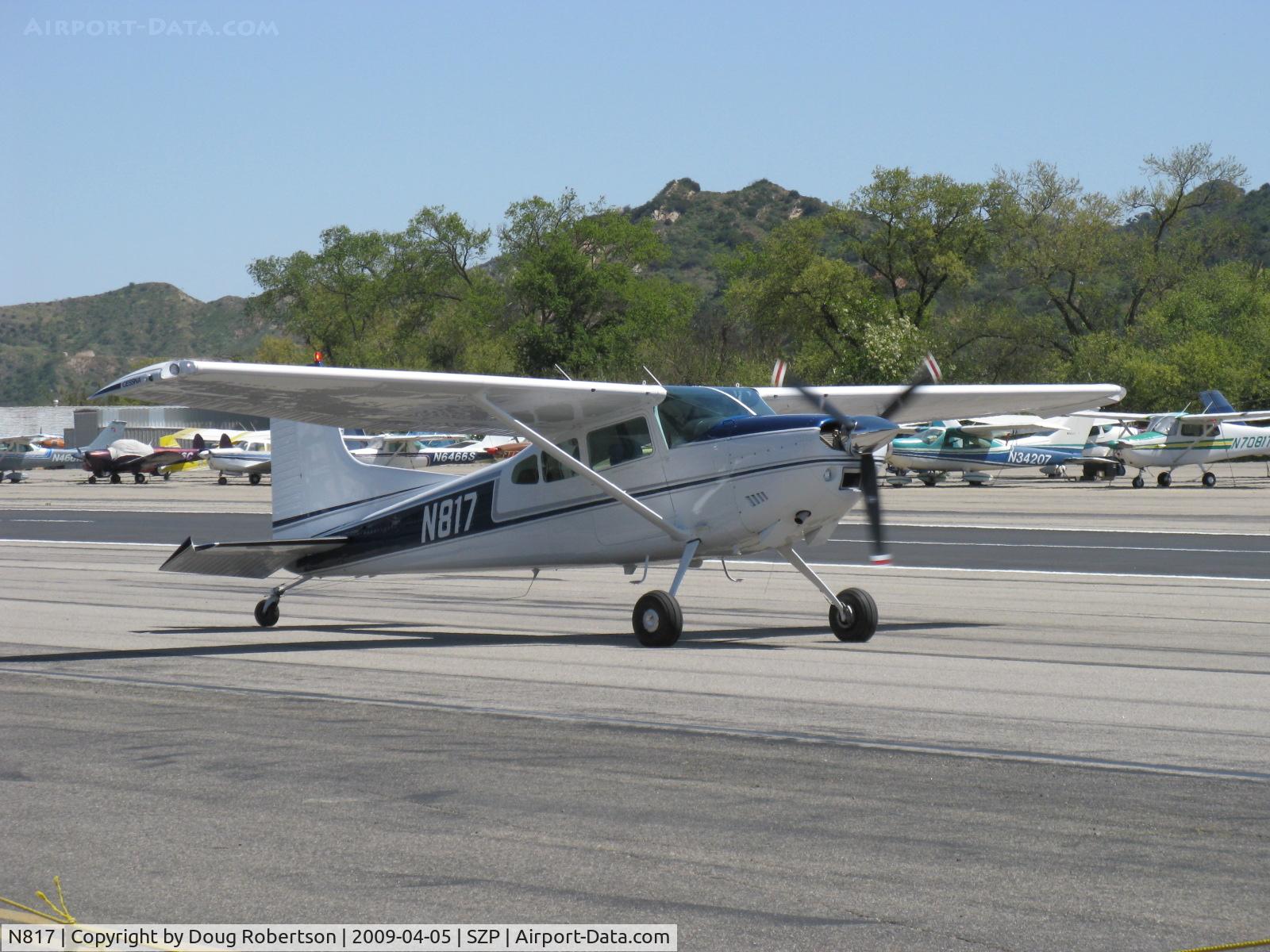 N817, 1977 Cessna 180K Skywagon C/N 18052844, 1977 Cessna 180K SKYWAGON, Continental O-470 230 Hp, taxi to Rwy 04