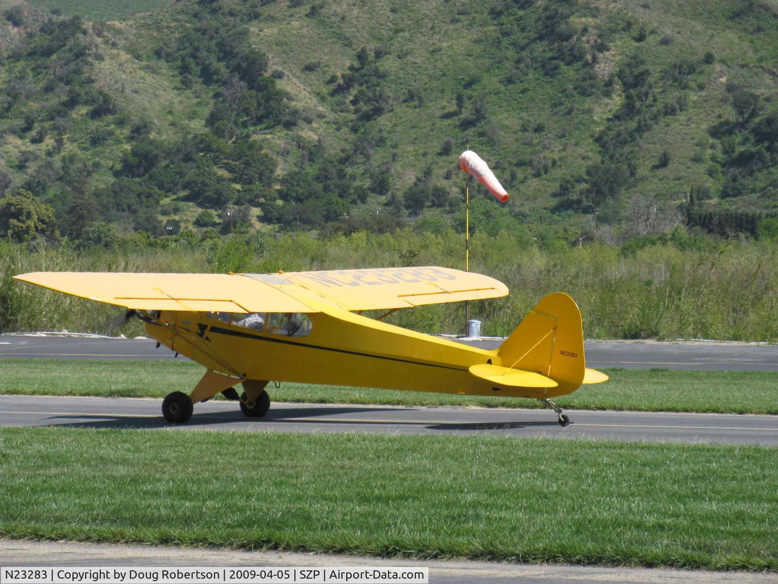 N23283, 1939 Piper J3C-65 Cub Cub C/N 3038, 1939 Piper J3C-65 CUB, Continental A&C65 65 Hp, takeoff roll Rwy 04