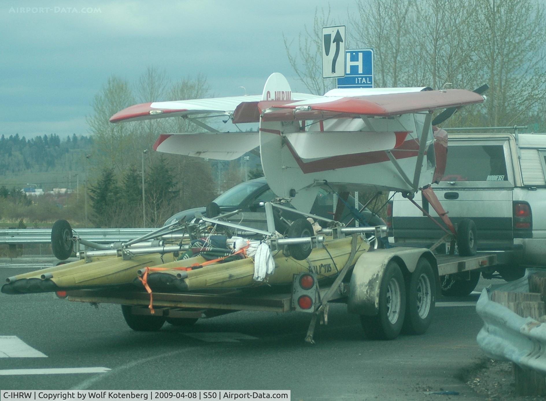 C-IHRW, 1995 Avid Mark IV C/N 007, folded up on a trailer