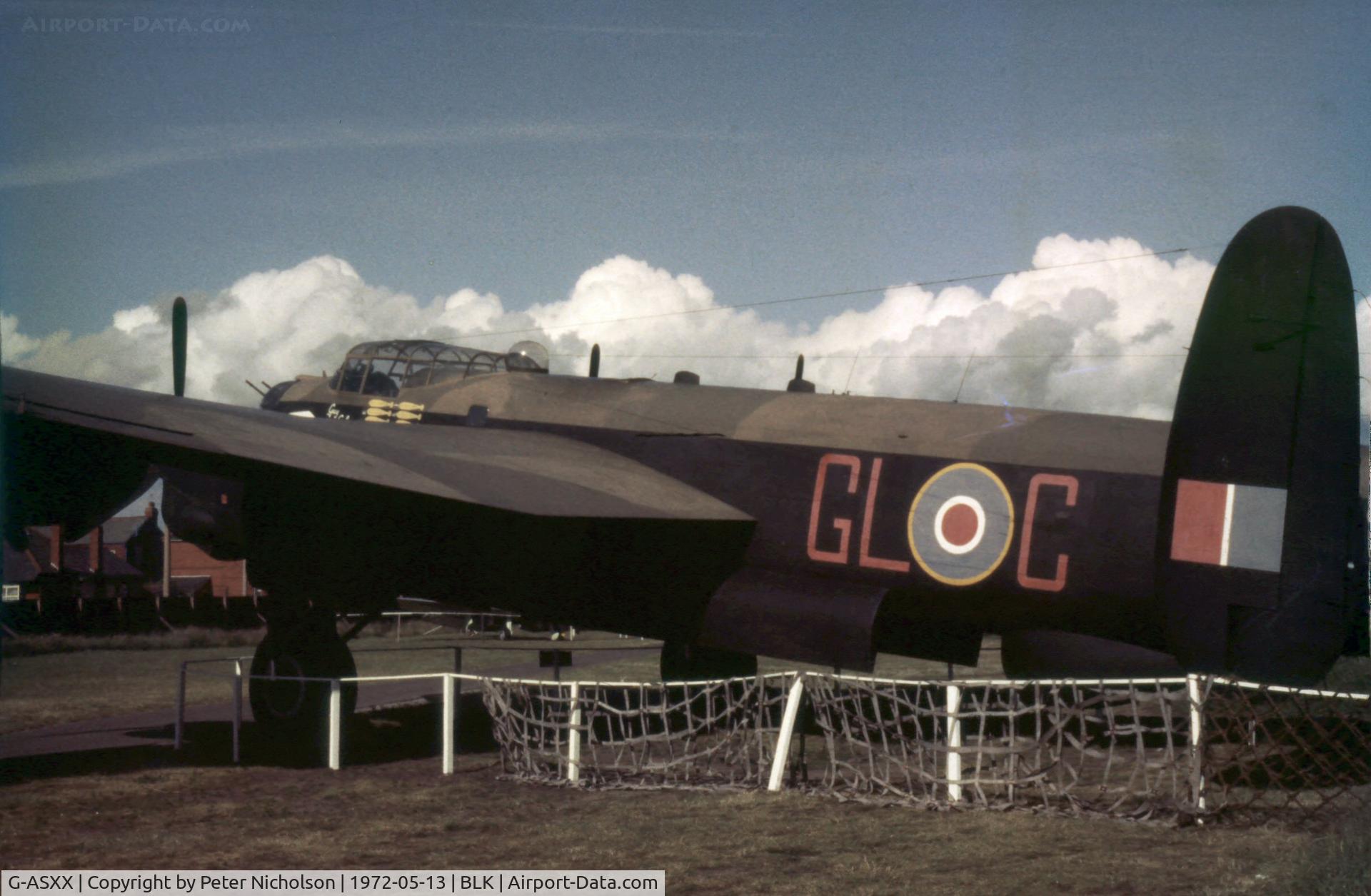 G-ASXX, 1945 Avro 683 Lancaster B7 C/N Not found NX611, Lancaster B.VII NX 611 still at Squire's Gate, Blackpool in the Summer of 1972.