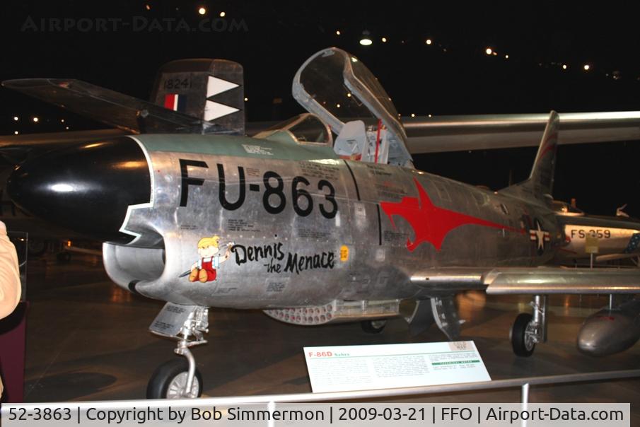 52-3863, 1952 North American F-86D Sabre C/N 190-266, 1952 North American F-86D Sabre at the USAF Museum in Dayton, Ohio.