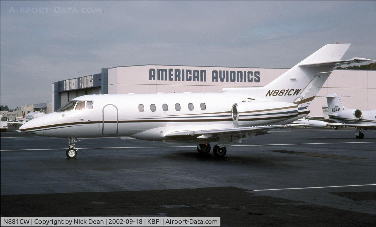 N881CW, 2000 Raytheon Hawker 800XP C/N 258461, KBFI