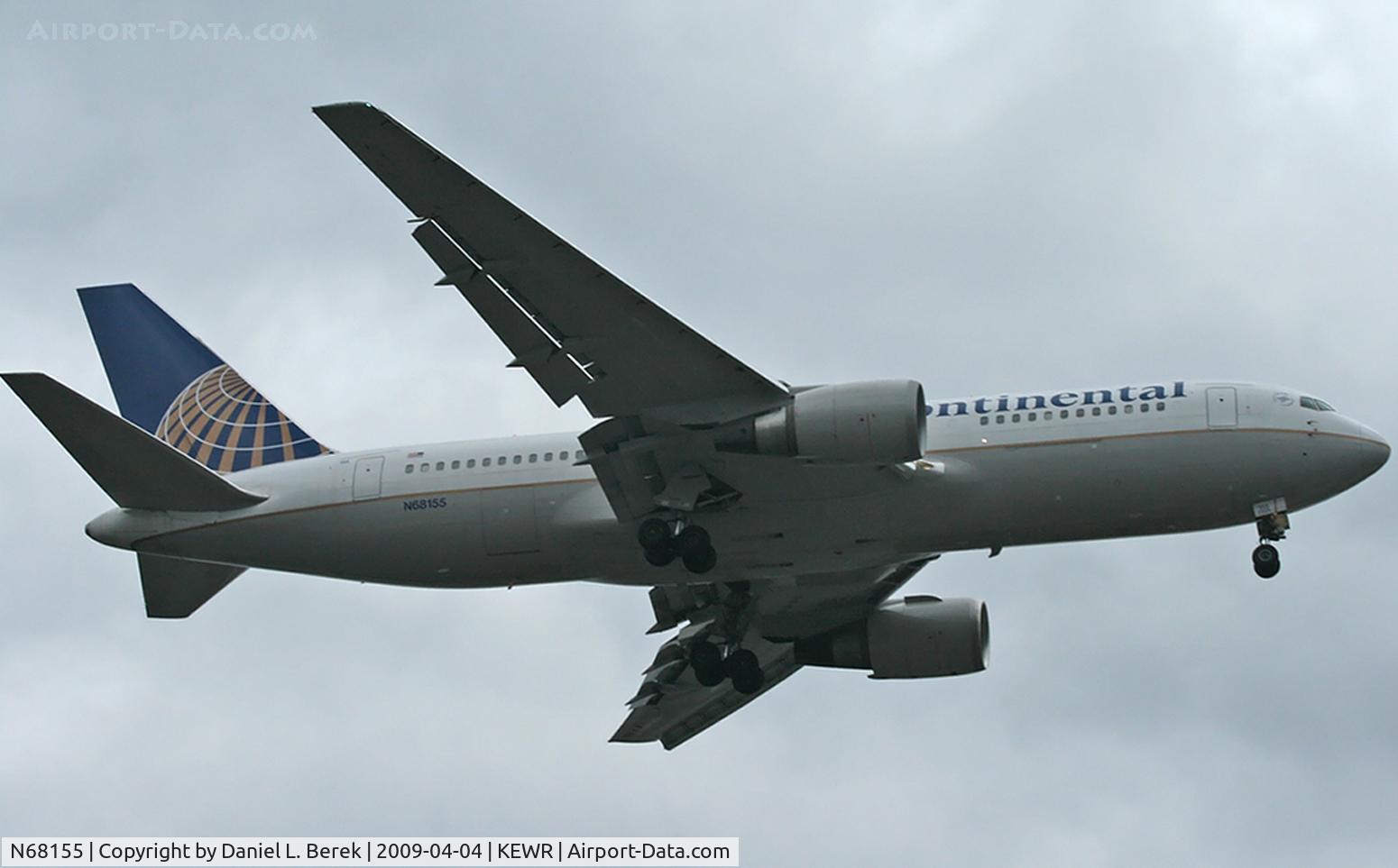 N68155, 2001 Boeing 767-224 C/N 30434, I was able to catch this beauty as she buzzed the toll booths on the NJ Turnpike.  Fortunately, my wife was driving!