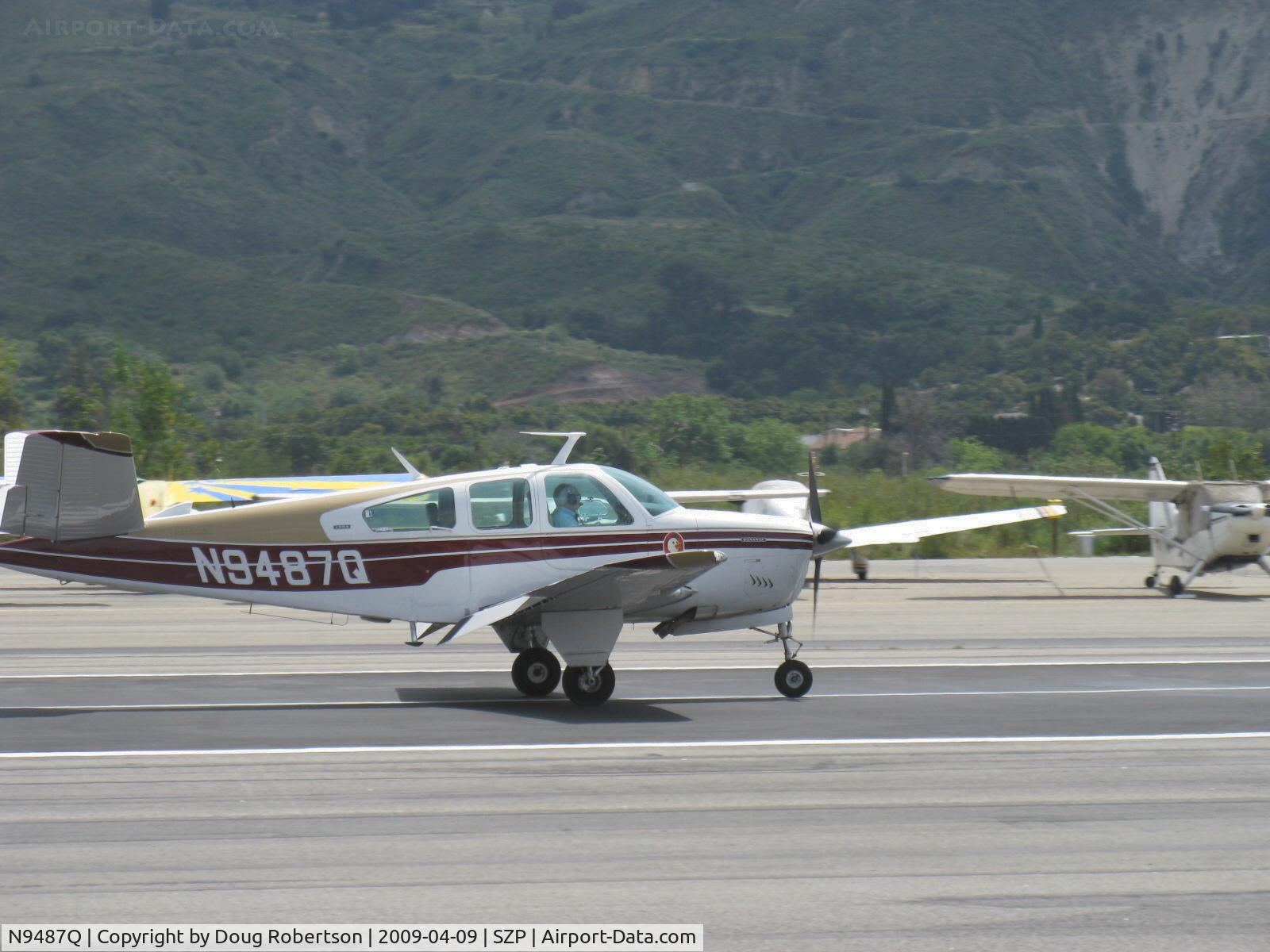 N9487Q, 1972 Beech V35B Bonanza C/N D-9333, 1972 Beech V35B BONANZA, Continental IO-520-B 285 Hp, landing roll with flaps Rwy 22
