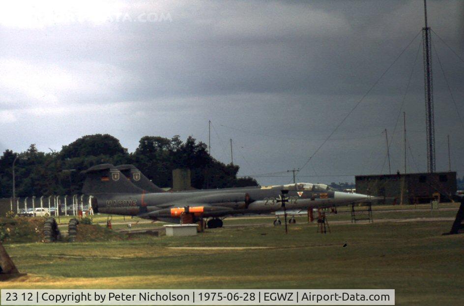 23 12, Lockheed F-104G Starfighter C/N 683-7195, F-104G Starfighter of MFG-2 at the 1975 RAF Alconbury Open Day.