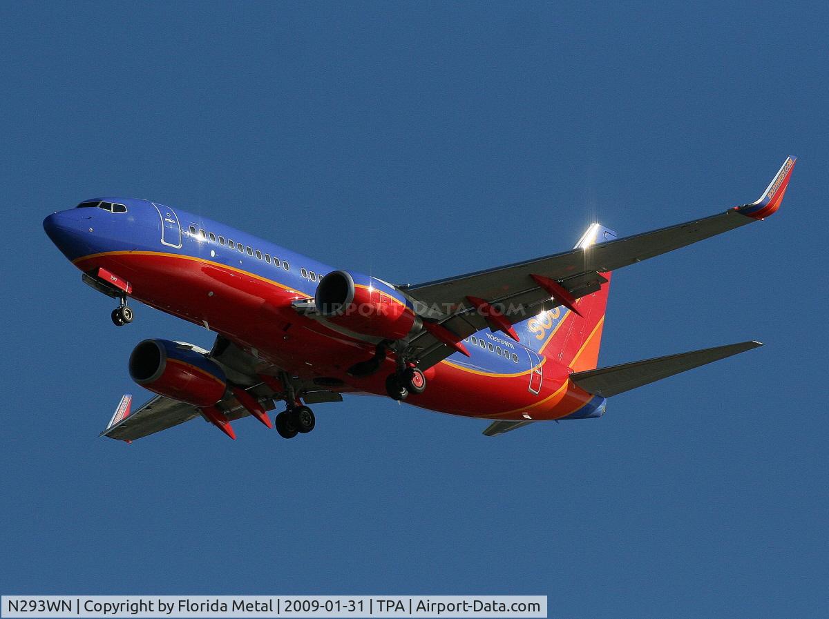 N293WN, 2007 Boeing 737-7H4 C/N 36612, Southwest 737-700