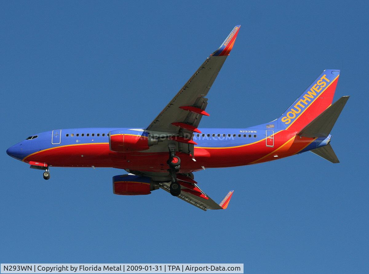 N293WN, 2007 Boeing 737-7H4 C/N 36612, Southwest 737-700