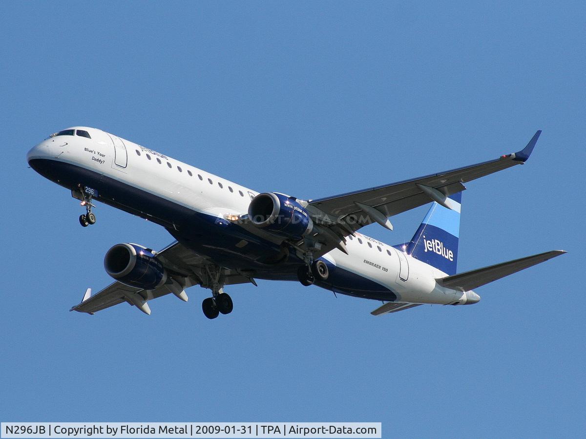 N296JB, Embraer ERJ-190-100 IGW 190AR C/N 19000219, Jet Blue E190
