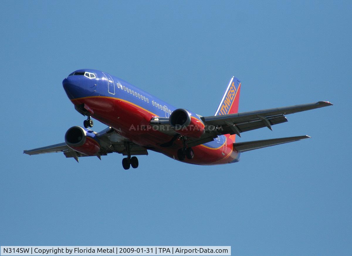 N314SW, 1986 Boeing 737-3H4 C/N 23336, Southwest 737-300