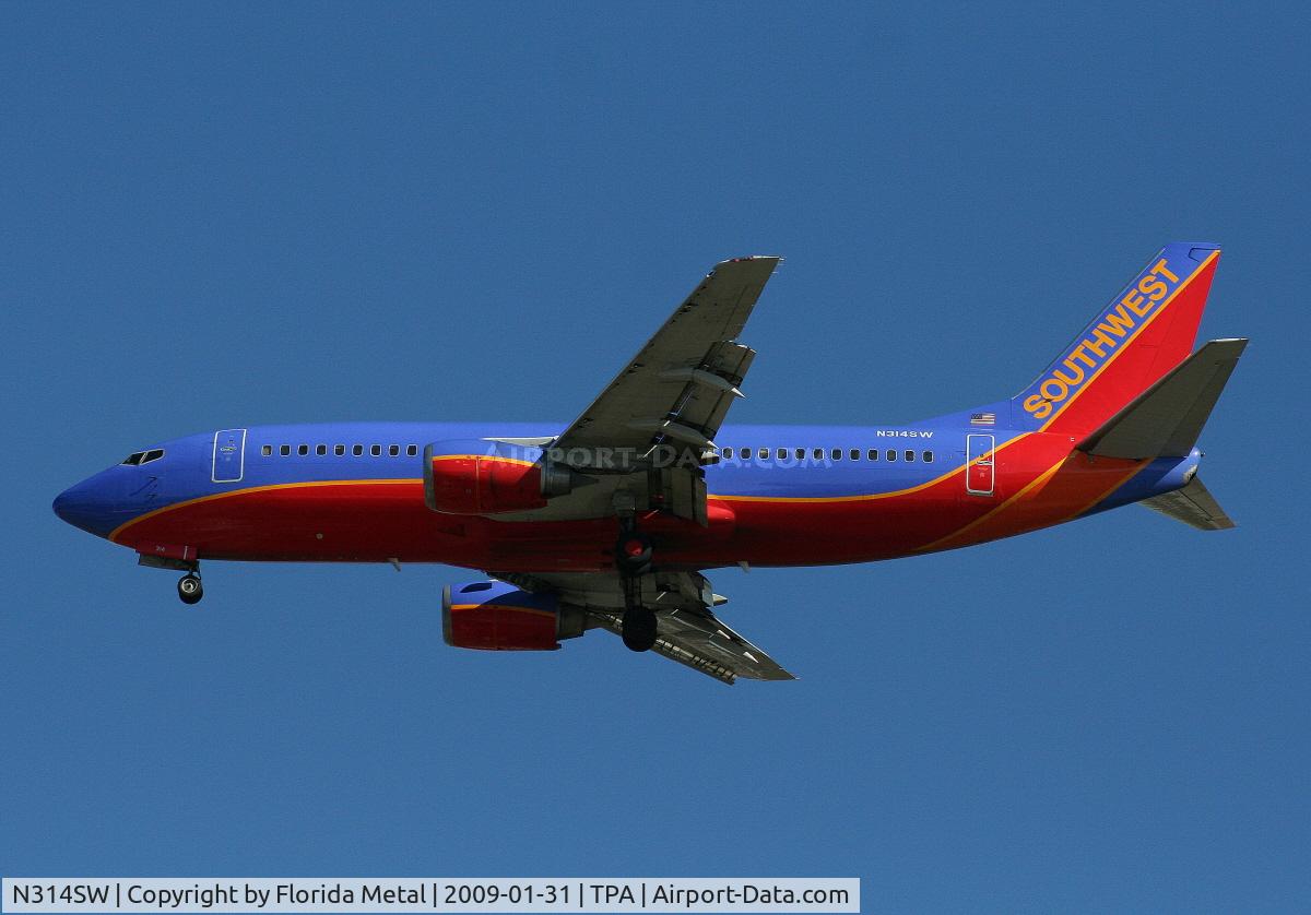 N314SW, 1986 Boeing 737-3H4 C/N 23336, Southwest 737-300