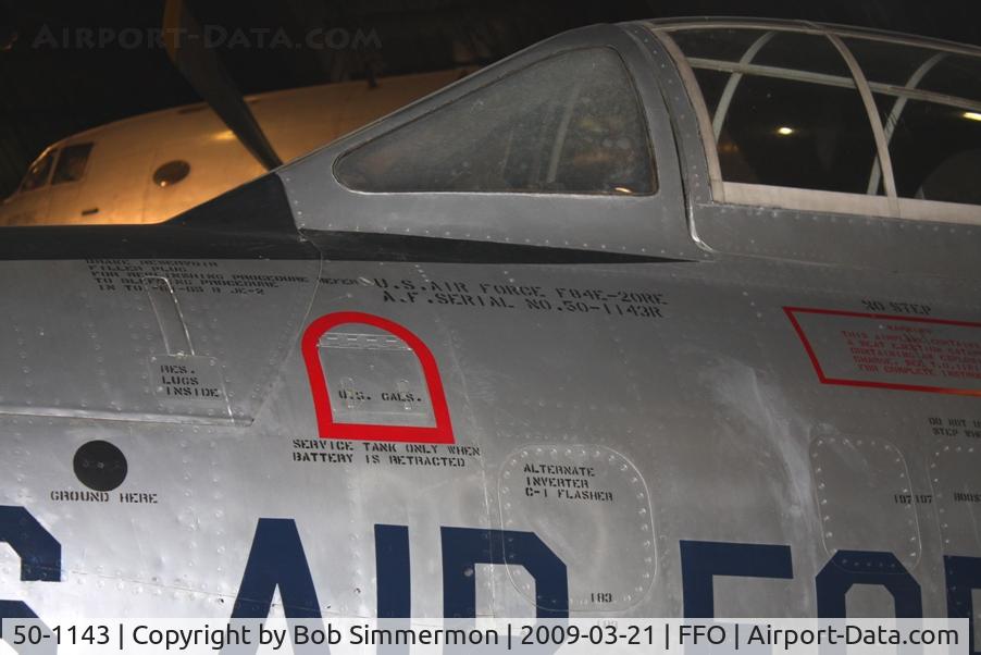 50-1143, 1950 Republic F-84E-20-RE Thunderjet C/N Not found 50-1143, 1950 Republic F-84E Thunderjet at the USAF Museum in Dayton, Ohio.