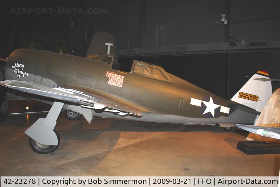42-23278, 1942 Republic P-47D Thunderbolt C/N 42-23278/1029, 1942 Republic P-47D Razorback at the USAF Museum in Dayton, Ohio. Previously N5087V and N347D, now painted up as 42-22668