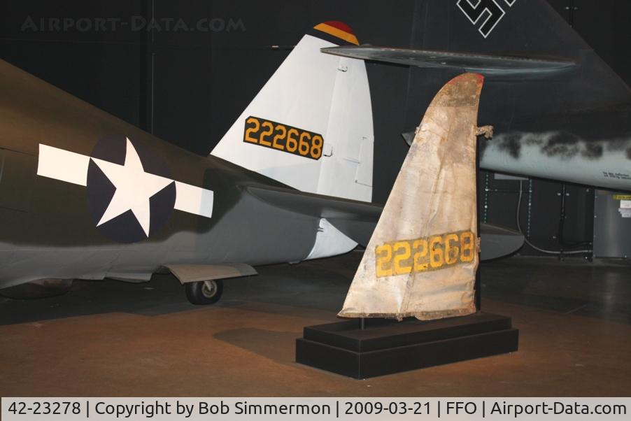 42-23278, 1942 Republic P-47D Thunderbolt C/N 42-23278/1029, 1942 Republic P-47D Razorback at the USAF Museum in Dayton, Ohio. Previously N5087V and N347D, now painted up as 42-22668