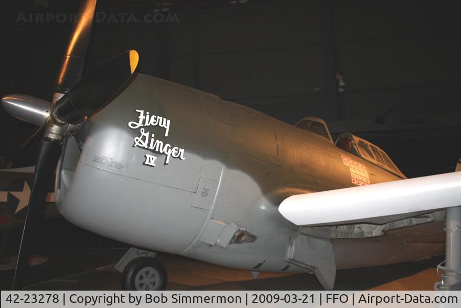 42-23278, 1942 Republic P-47D Thunderbolt C/N 42-23278/1029, 1942 Republic P-47D Razorback at the USAF Museum in Dayton, Ohio. Previously N5087V and N347D, now painted up as 42-22668