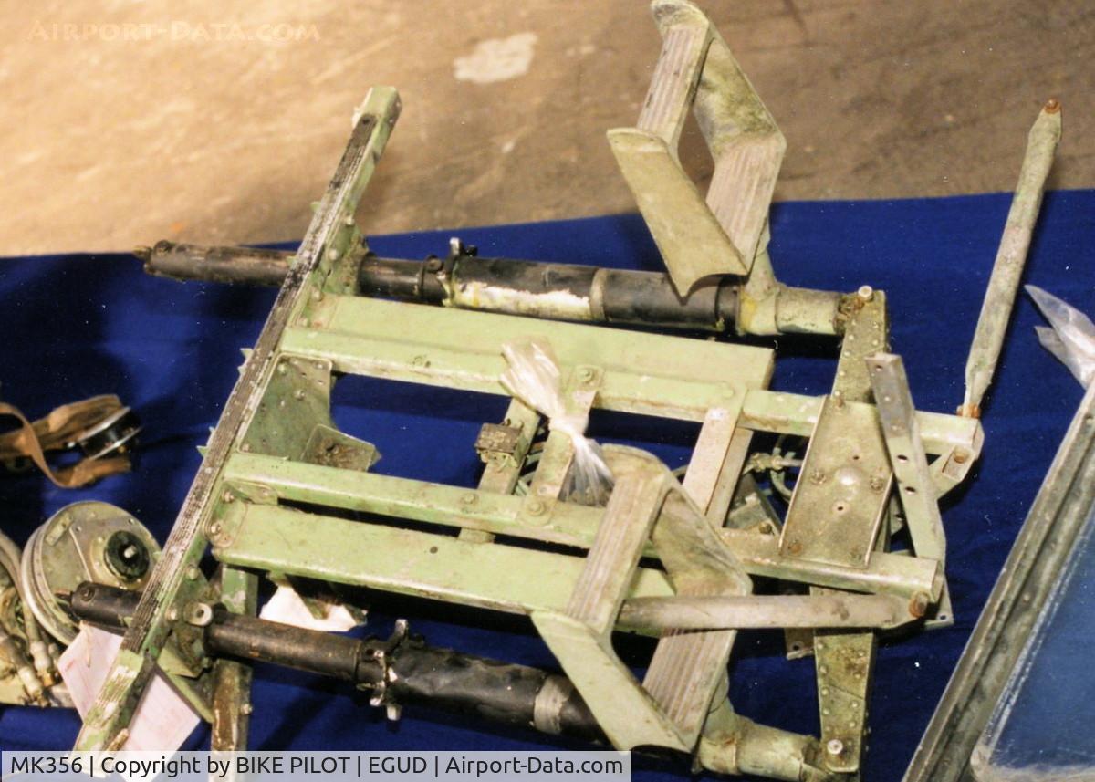 MK356, 1944 Supermarine 361 Spitfire LF.IXc C/N CBAF.IX.1561, RUDDER PEDALS, FORWARD TO THE RIGHT.RAF ABINGDON EARLY 90'S