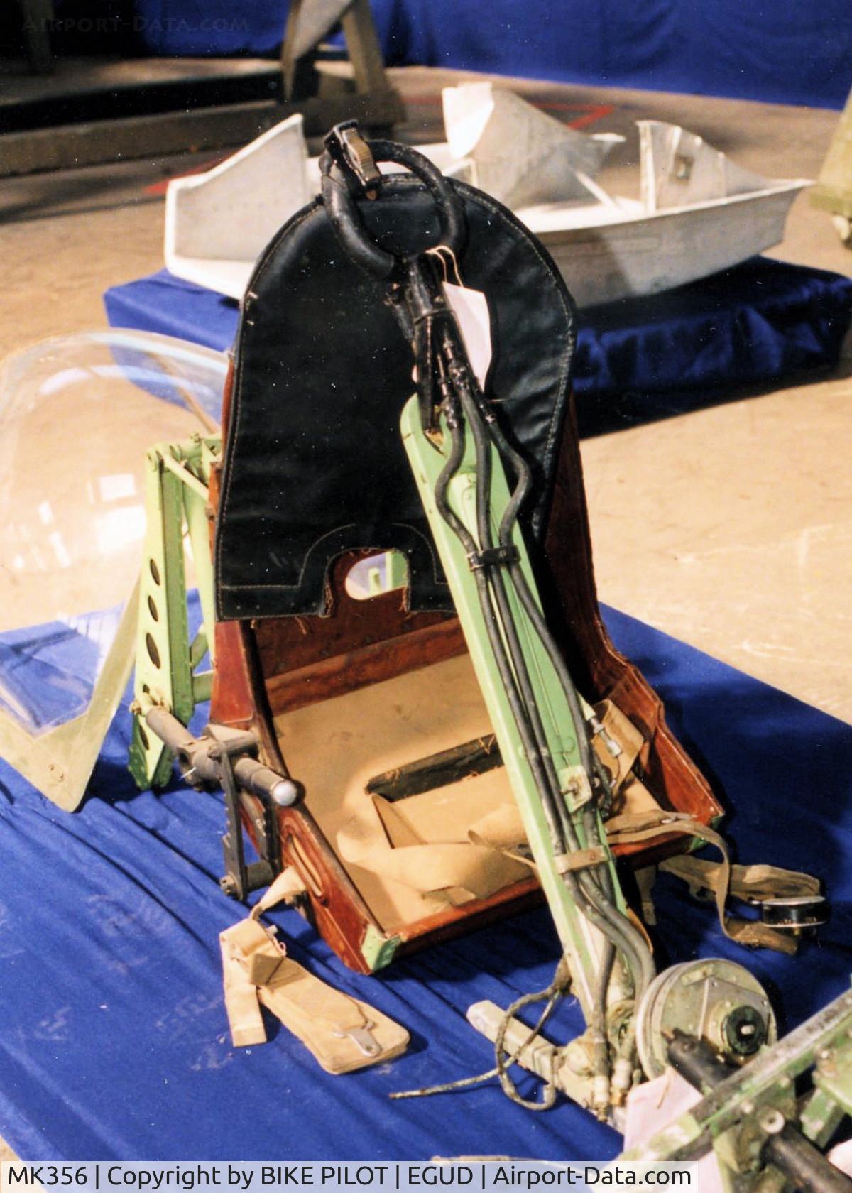 MK356, 1944 Supermarine 361 Spitfire LF.IXc C/N CBAF.IX.1561, CONTROL COLUMN AND SEAT.RAF ABINGDON EARLY 90'S