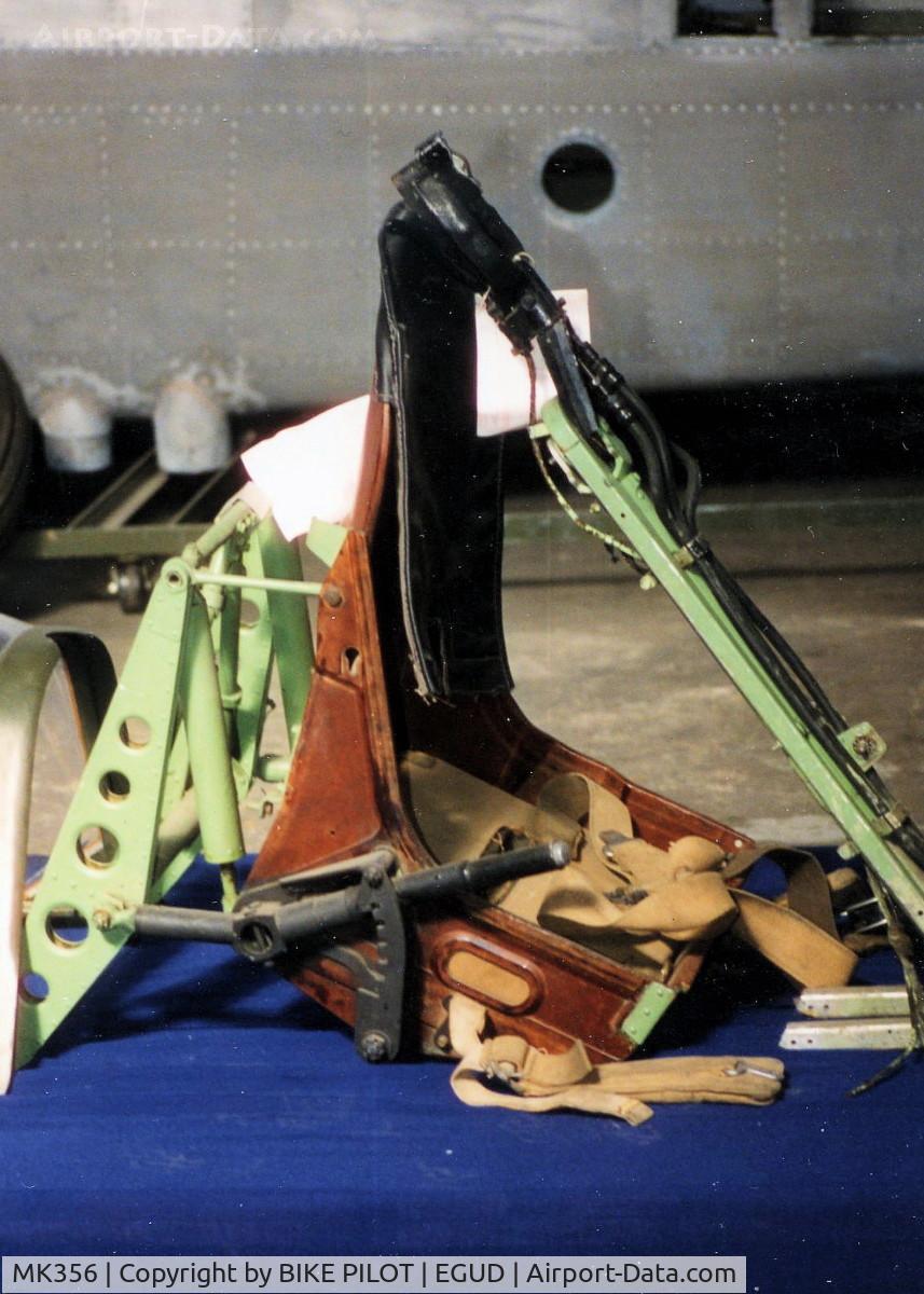 MK356, 1944 Supermarine 361 Spitfire LF.IXc C/N CBAF.IX.1561, SEAT WITH MOUNTING BRACKET AND LEVER FOR RAISING AND LOWERING.RAF ABINGDON EARLY 90'S