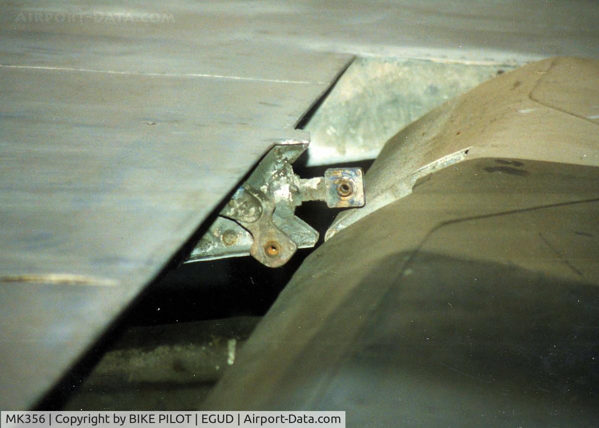 MK356, 1944 Supermarine 361 Spitfire LF.IXc C/N CBAF.IX.1561, LEFT WING INNER AEILERON HINGE POINT.aeileron