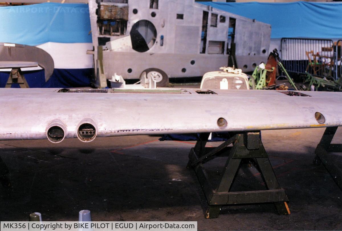 MK356, 1944 Supermarine 361 Spitfire LF.IXc C/N CBAF.IX.1561, LEFT WING SHOWING MACHINE GUN PORTS ABOVE WING LEADING EDGE.RAF ABINGDON EARLY 90'S