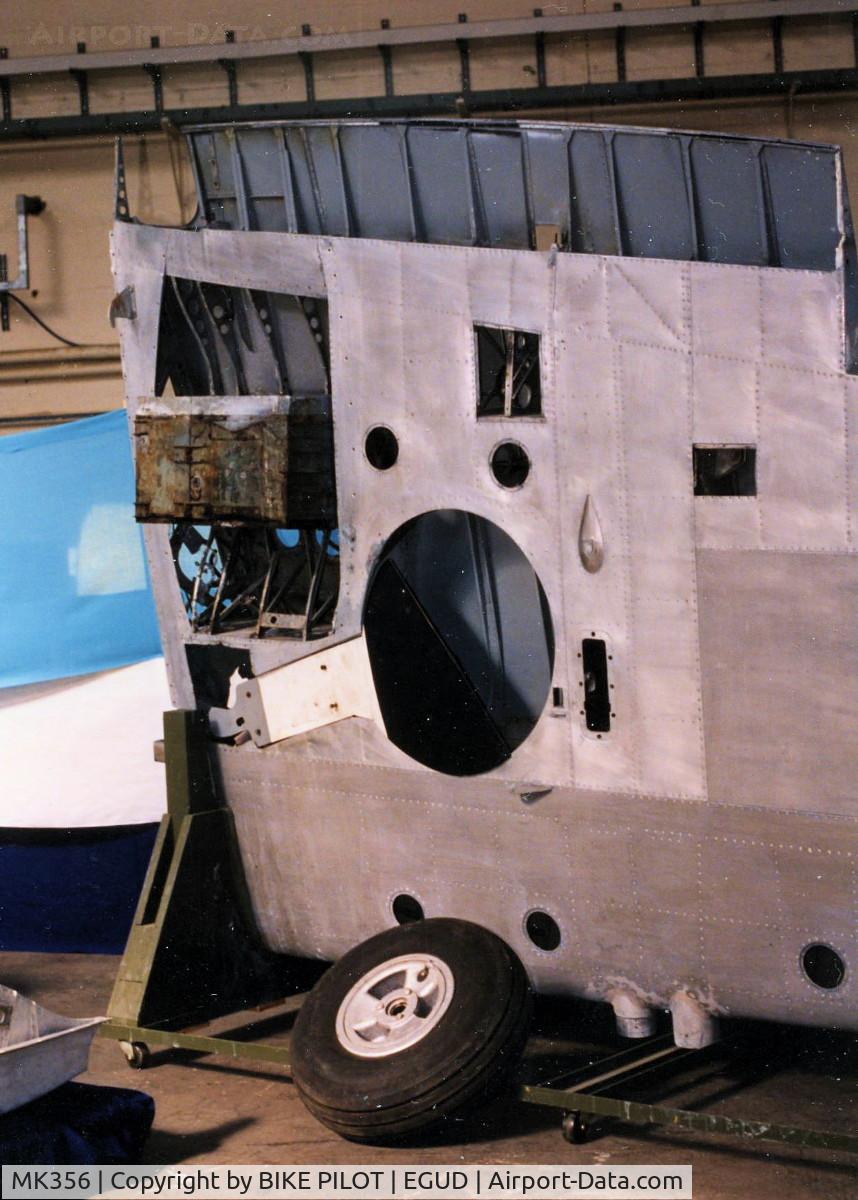 MK356, 1944 Supermarine 361 Spitfire LF.IXc C/N CBAF.IX.1561, WHEEL WELL AND RADIATOR.RAF ABINGDON EARLY 90'S
