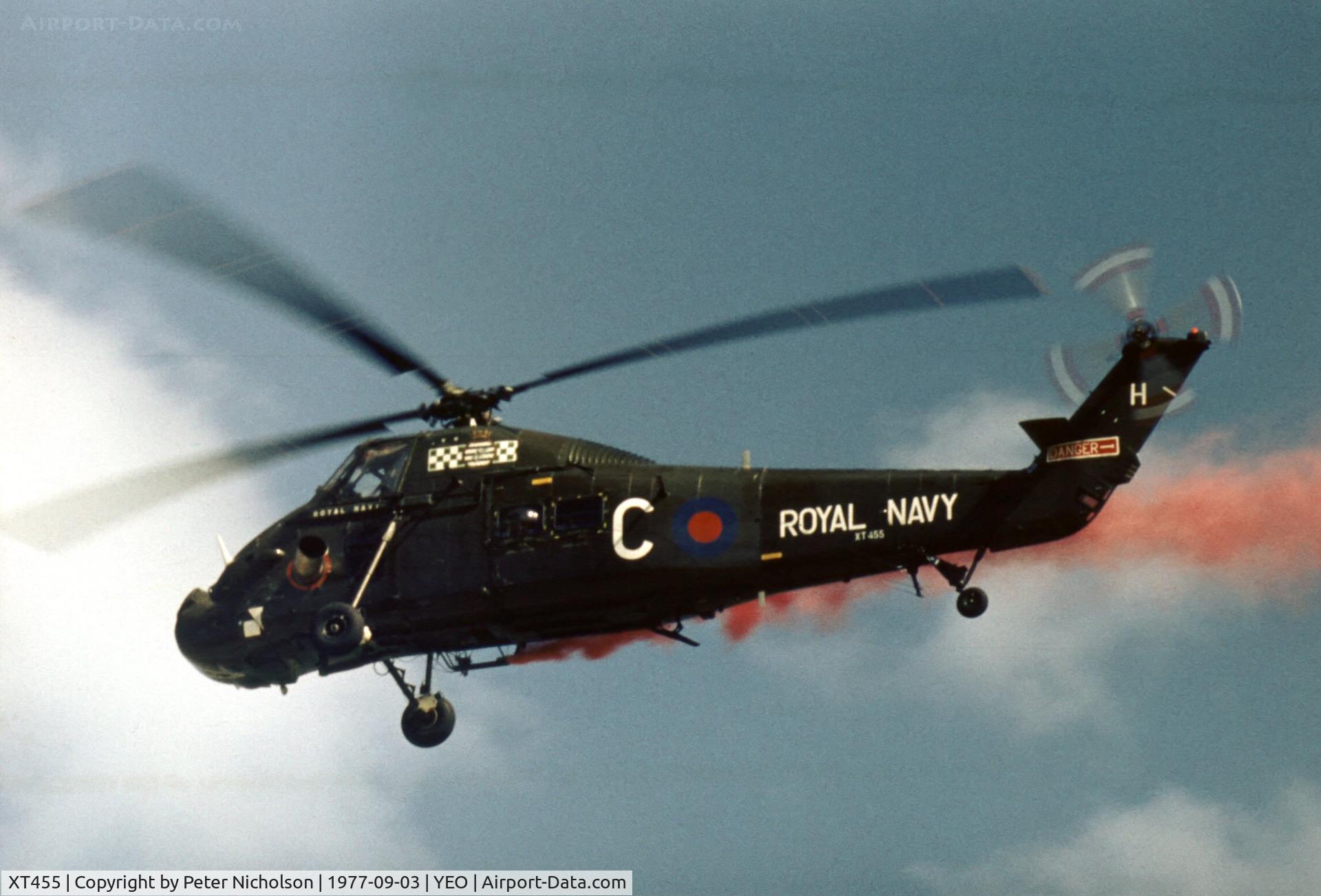 XT455, 1965 Westland Wessex HU.5 C/N WA277, Wessex HU.5 of 845 Squadron at the 1977 RNAS Yeovilton Air Day.