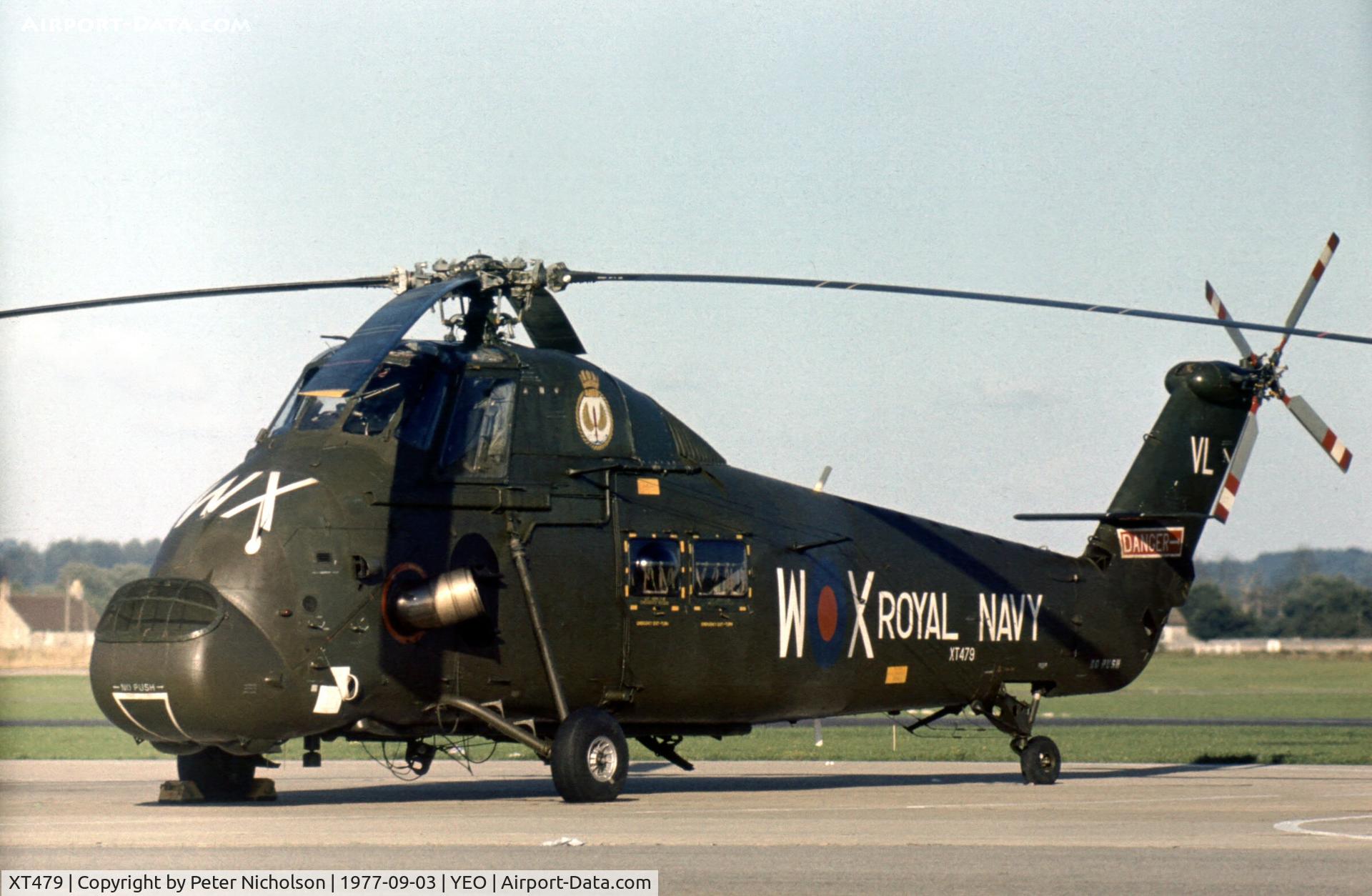 XT479, 1966 Westland Wessex HU.5 C/N WA301, Wessex HU.5 of 707 Squadron at the 1977 RNAS Yeovilton Air Day.