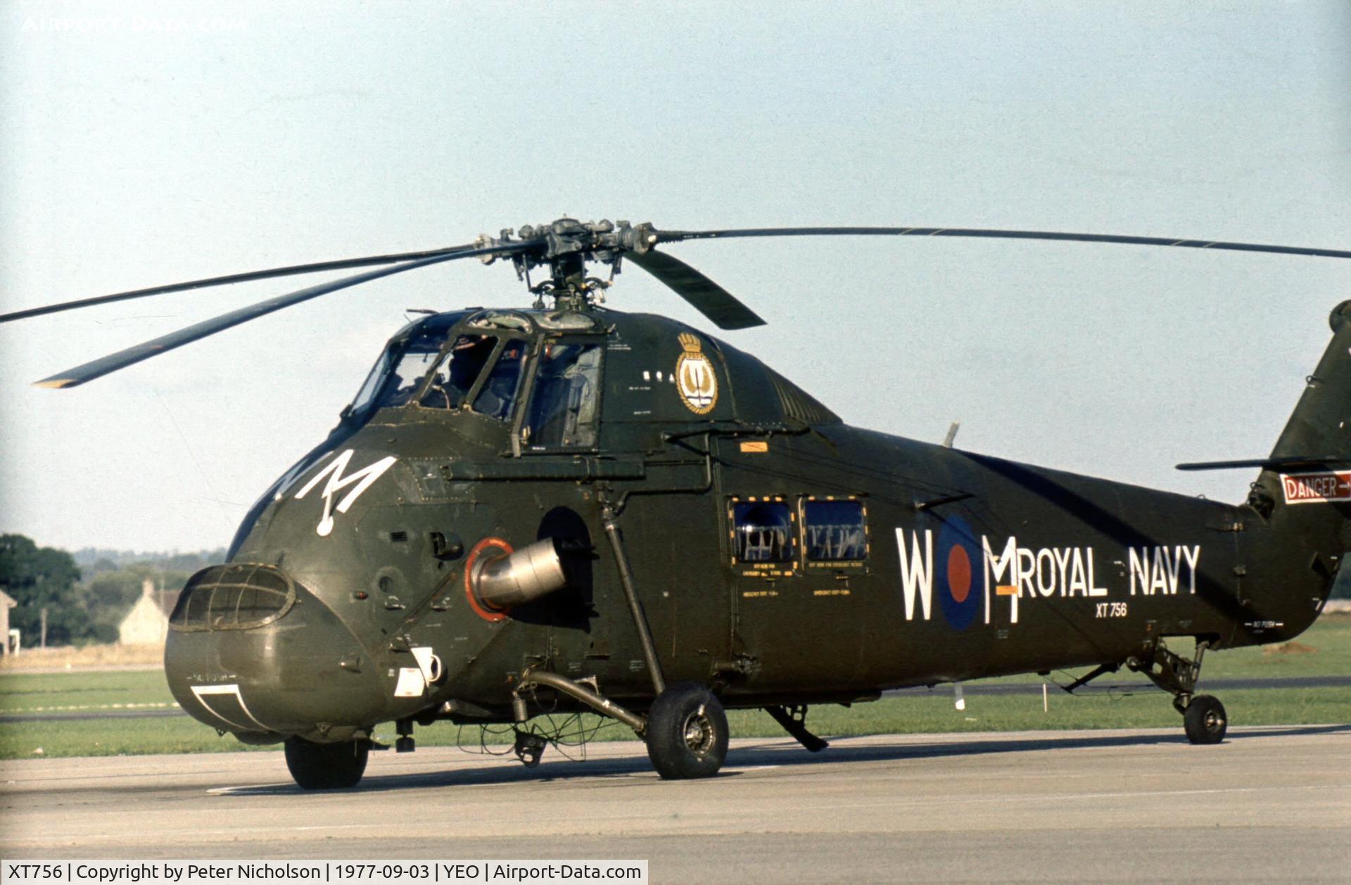 XT756, 1966 Westland Wessex HU.5 C/N WA478, Wessex HU.5 of 707 Squadron at the 1977 RNAS Yeovilton Air Day.