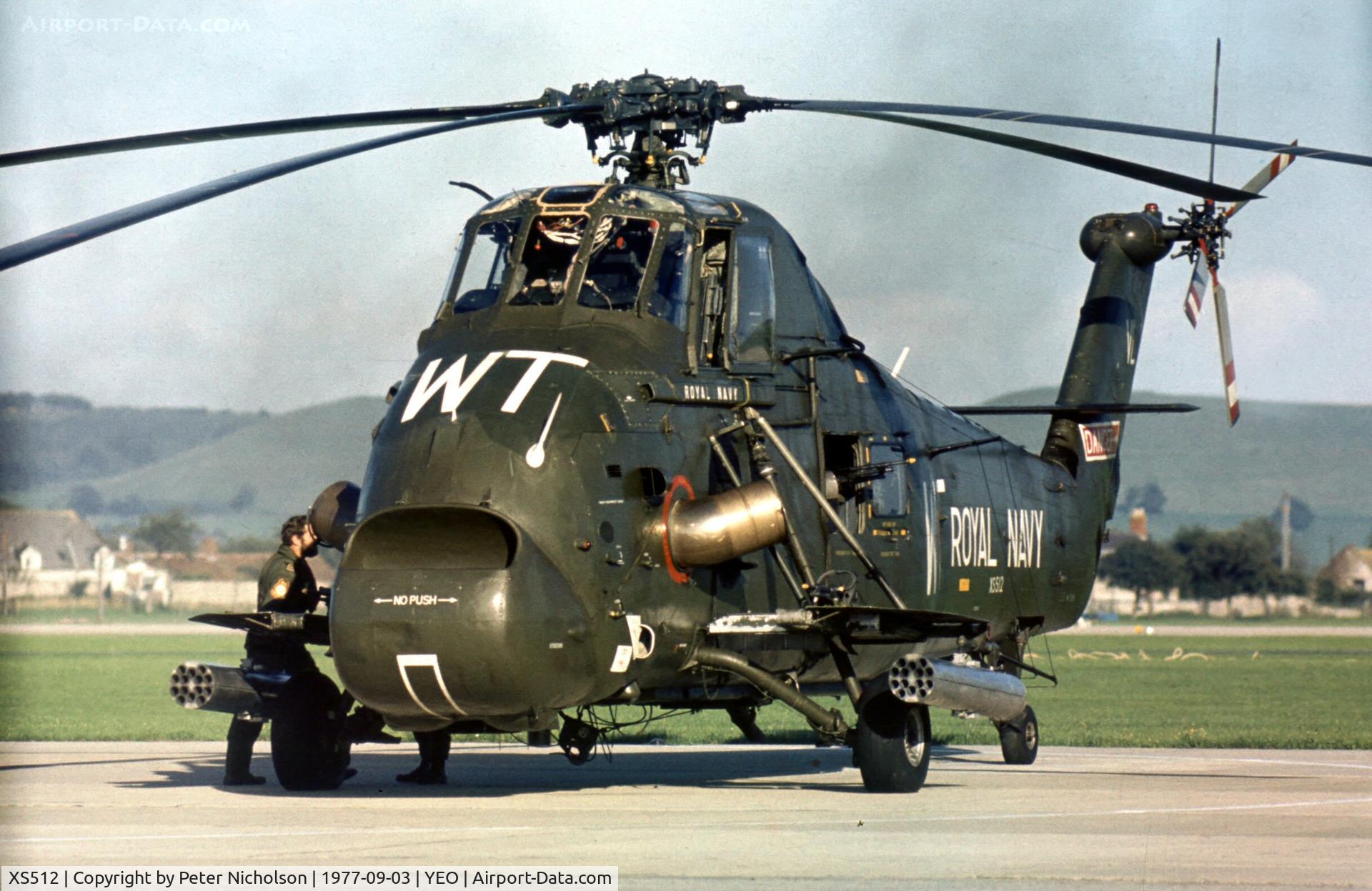 XS512, 1964 Westland Wessex HU.5 C/N WA181, Wessex HU.5 of 707 Squadron at the 1977 RNAS Yeovilton Air Day.