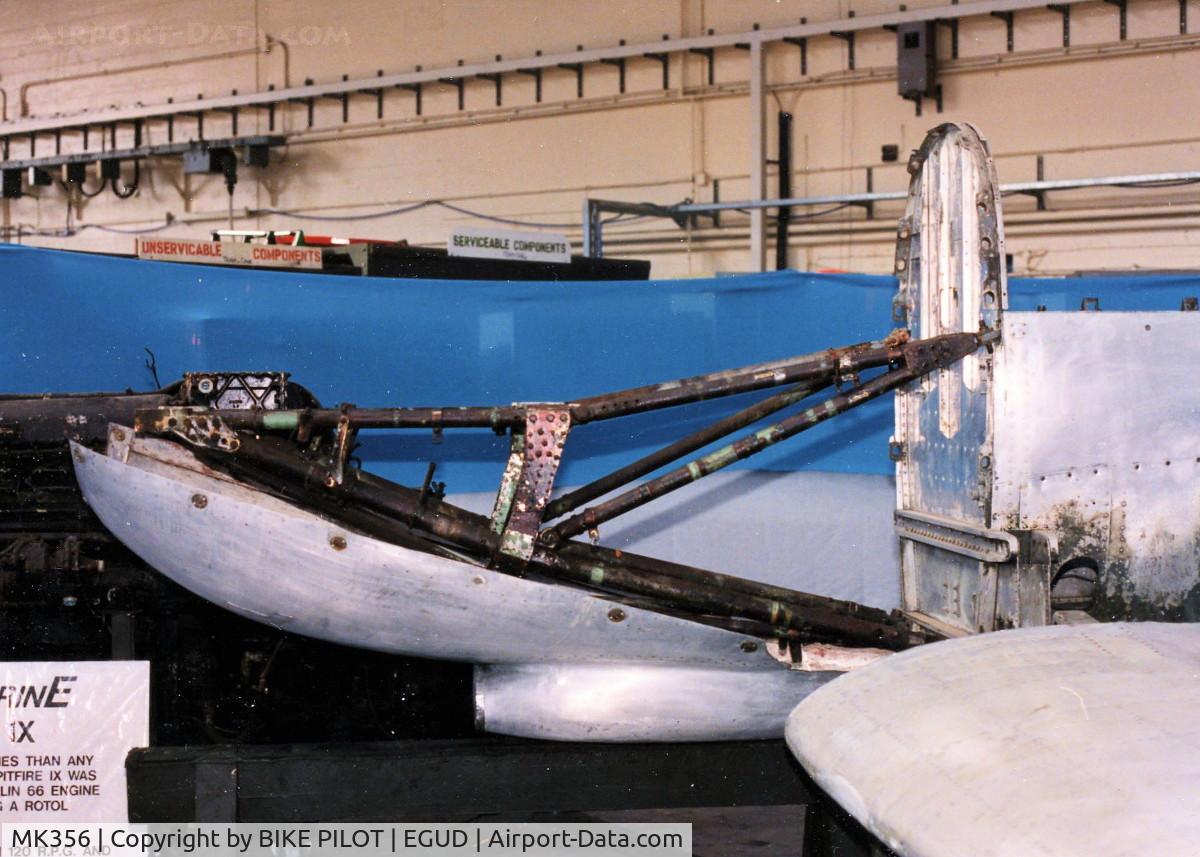 MK356, 1944 Supermarine 361 Spitfire LF.IXc C/N CBAF.IX.1561, ENGINE BEARERS AND LOWER COWLING WITH CARBURETTOR INTAKE.RAF ABINGDON EARLY 90'S
