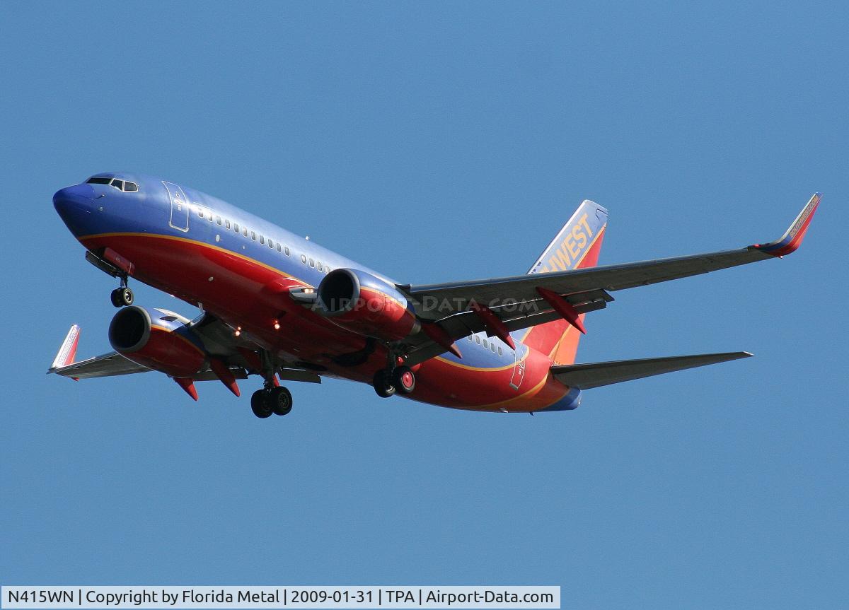 N415WN, 2001 Boeing 737-7H4 C/N 29836, Southwest 737-700