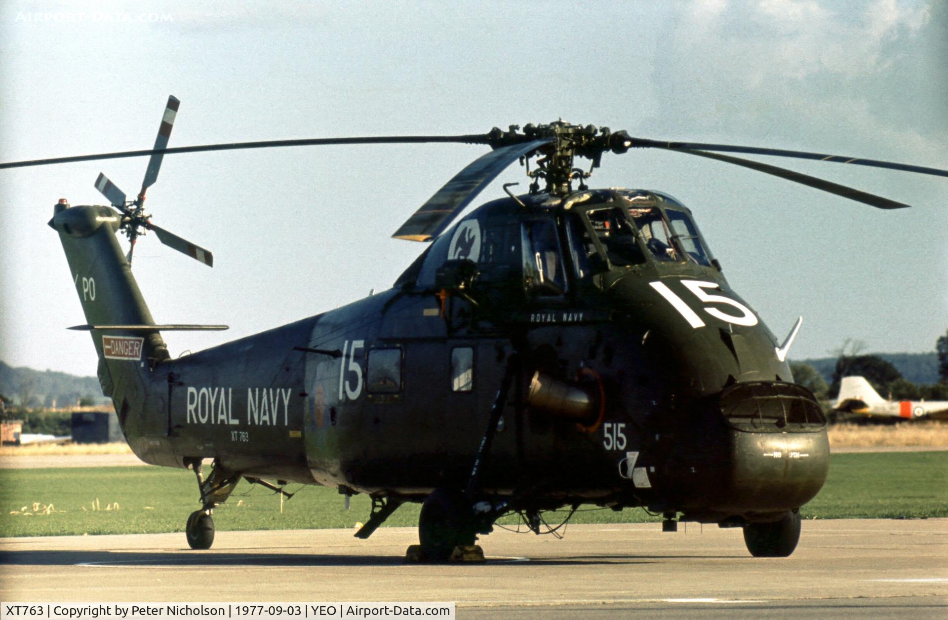 XT763, 1966 Westland Wessex HU.5 C/N WA485, Wessex HU.5 of 737 Squadron at the 1977 RNAS Yeovilton Air Day.