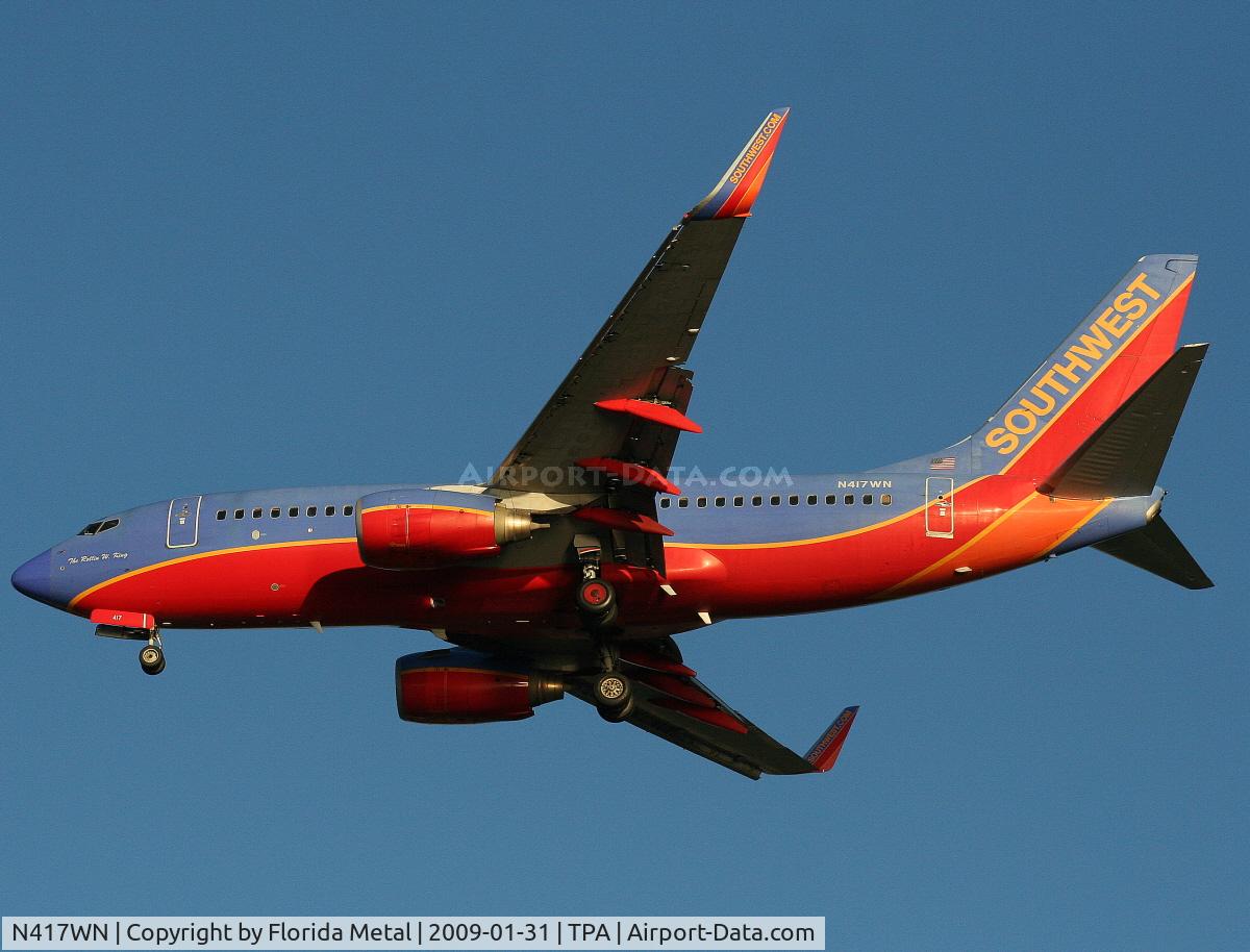 N417WN, 2001 Boeing 737-7H4 C/N 29822, Southwest 737-700