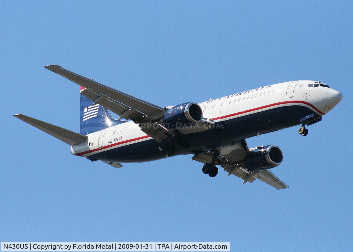 N430US, 1989 Boeing 737-4B7 C/N 24552, US Airways 737-400