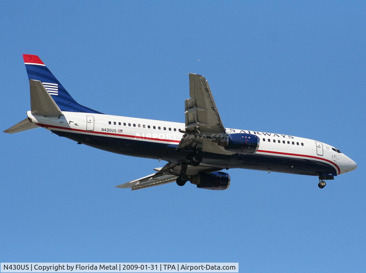 N430US, 1989 Boeing 737-4B7 C/N 24552, US Airways 737-400