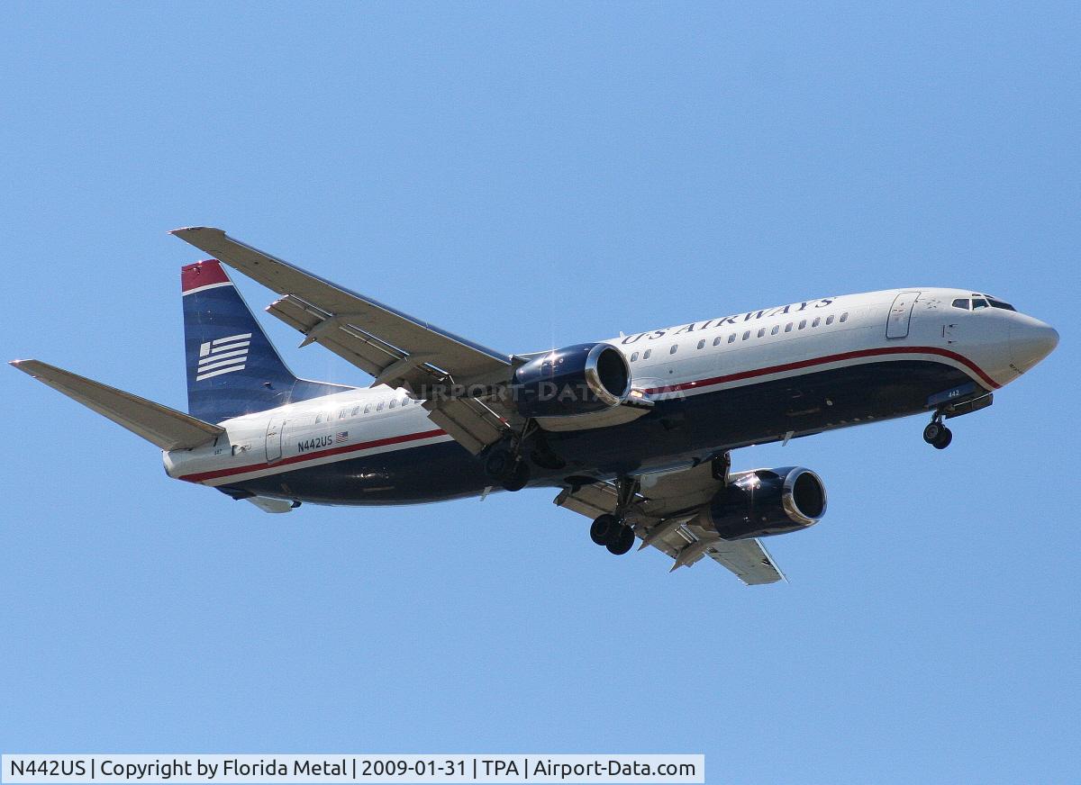 N442US, 1990 Boeing 737-4B7 C/N 24841, US Airways 737-400
