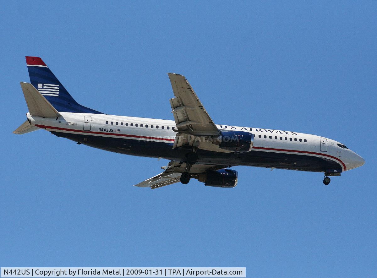 N442US, 1990 Boeing 737-4B7 C/N 24841, US Airways 737-400