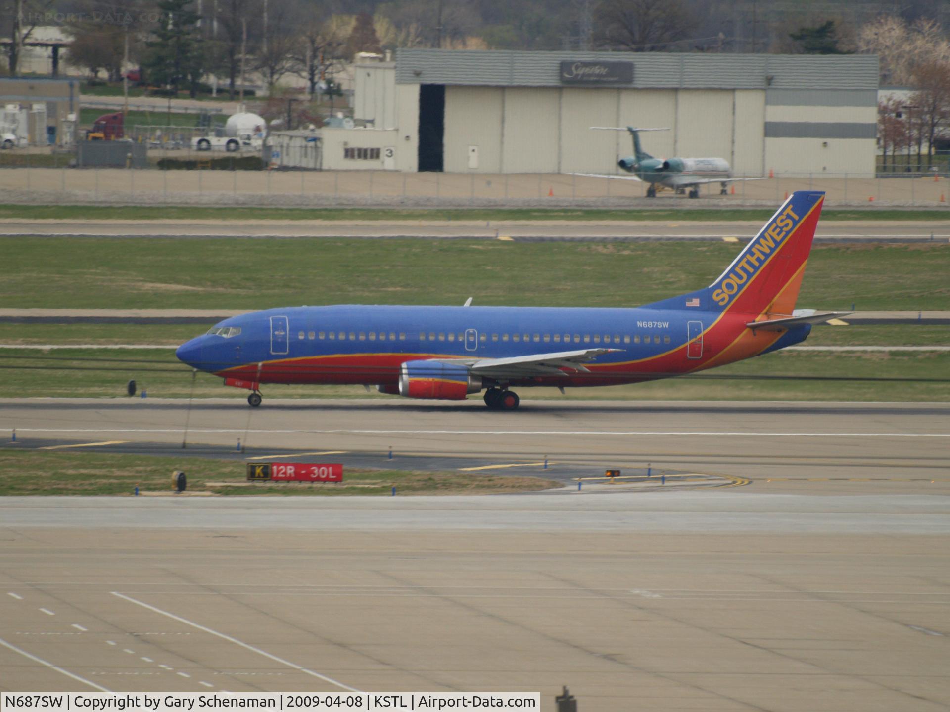 N687SW, 1986 Boeing 737-3Q8 C/N 23388, LANDED AT ST. LOUIS