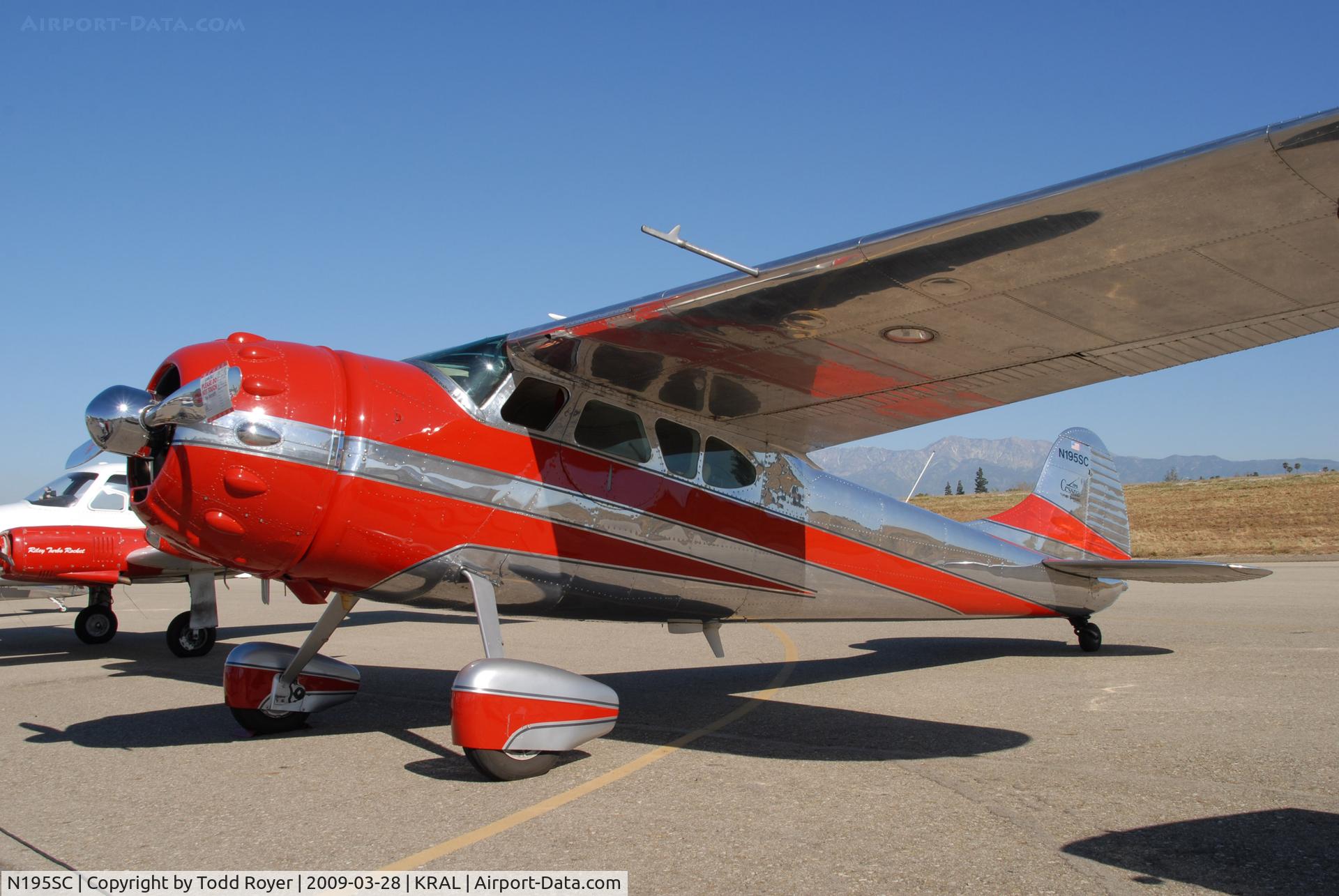 N195SC, 1949 Cessna 195 C/N 7402, Riverside Airshow 2009