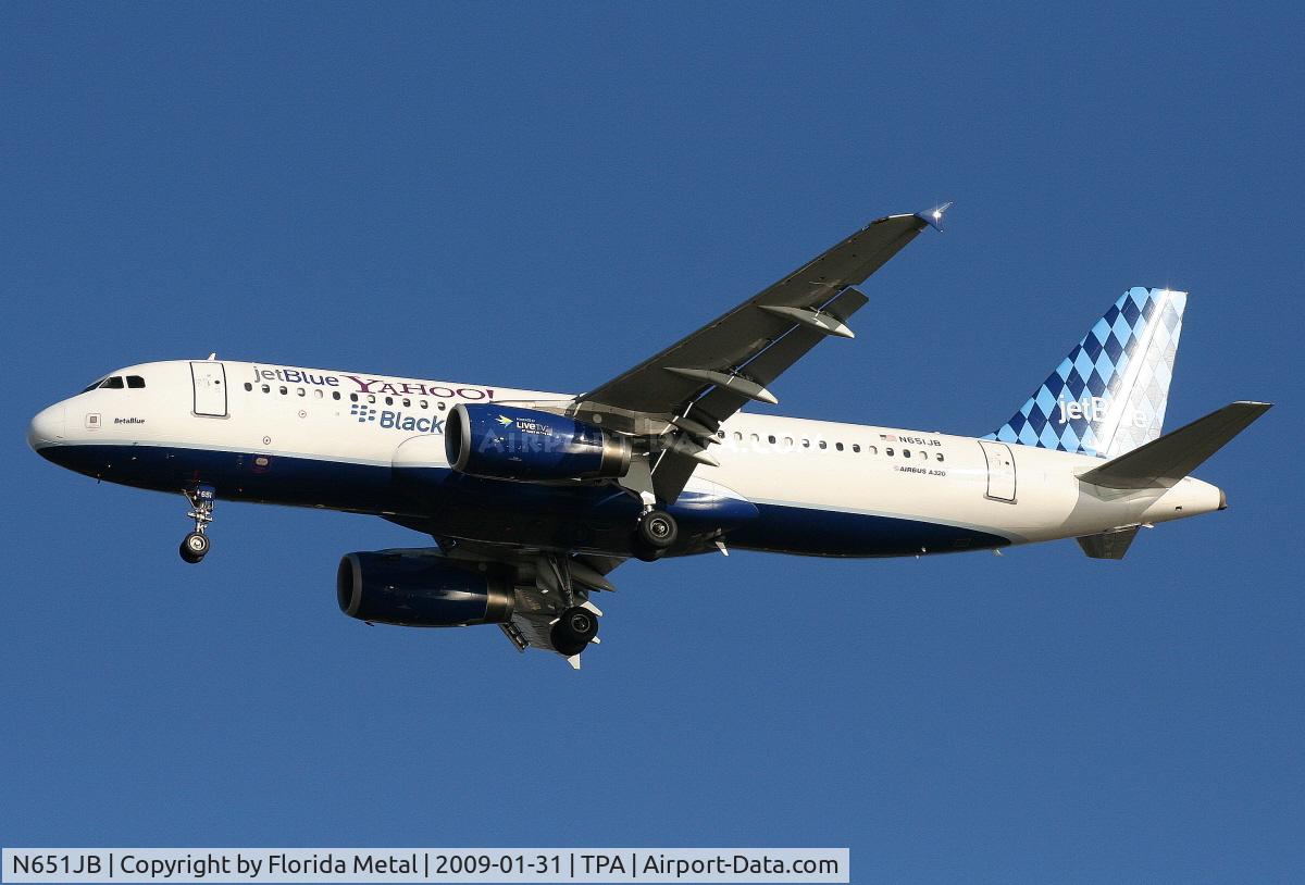 N651JB, 2007 Airbus A320-232 C/N 2992, Jet Blue A320 Yahoo Blackberry