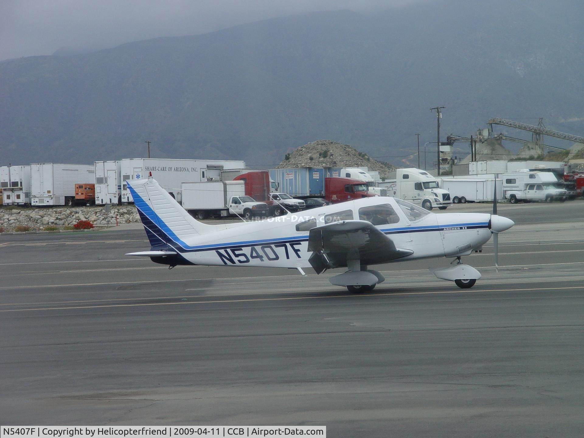 N5407F, 1977 Piper PA-28-181 Archer II C/N 28-7790112, Just landed and taxiing to parking